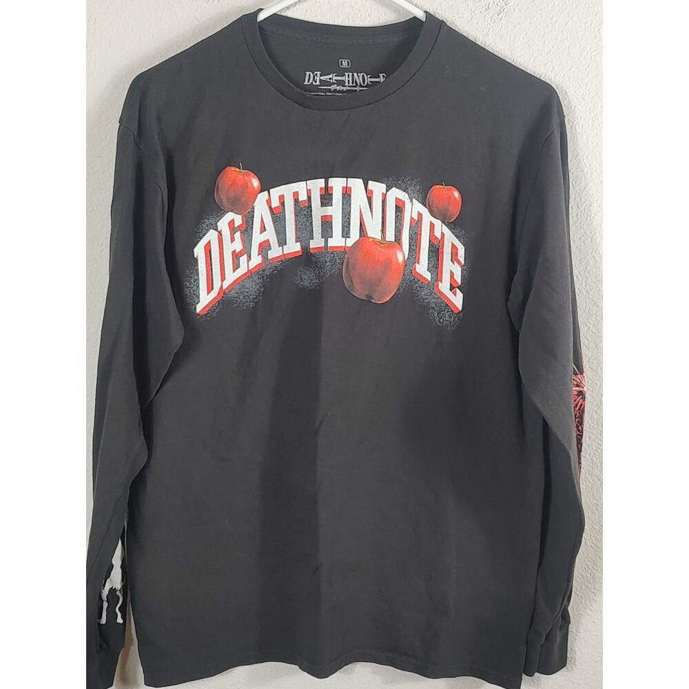 Death Note Anime Long Sleeve T Shirt Black Ryuk Apples Graphic Men's Medium